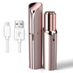 EVIEY front view rose gold face shaver showing sleek design and portability