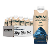 Evolve front bottle showing vanilla bean label and nutrition benefits