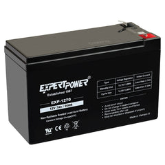 ExpertPower EXP1270 front view showing compact battery and easy replacement