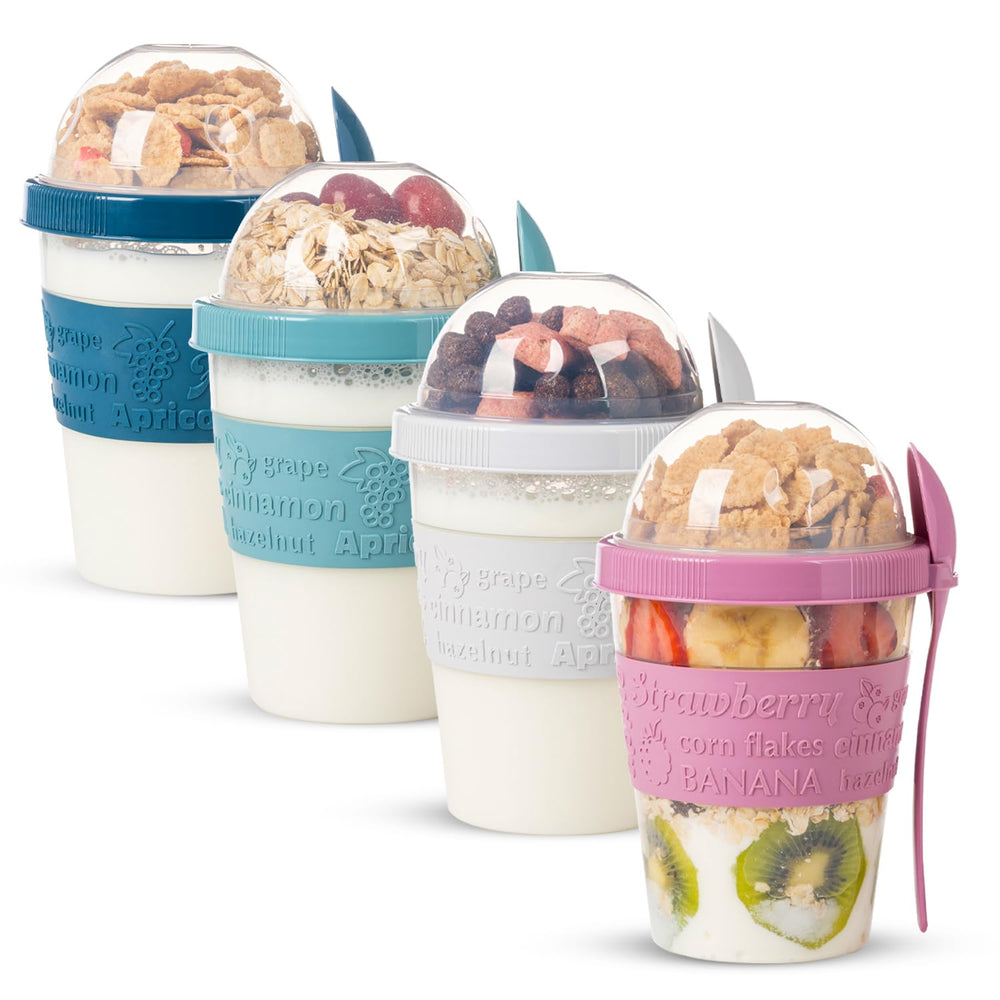 EYNEL front view clear parfait cup showing capacity and portability