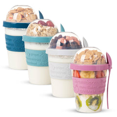EYNEL front view clear parfait cup showing capacity and portability