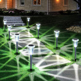 Eyrosa front view of 10-pack pathway lights showing full set and modern appeal