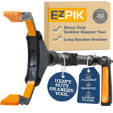 EZPIK front view showing full 40-inch grabber and ergonomic handle benefit