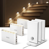 EZVALO front packaging showing six lights and charging station for quick setup
