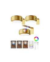 EZVALO front view showing three rechargeable picture lights and packaging for flexible display