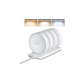 EZVALO front view of four puck lights showing compact design and convenience