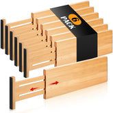 Fabsome front view of bamboo drawer dividers showing neat tidy compartments