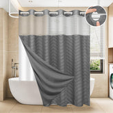 FADOTY front view of grey curtain showing ready-to-hang benefit
