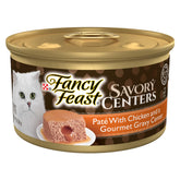 Fancy Feast front packaging showing 24-pack and chicken pate benefits