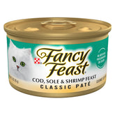 Fancy Feast front can showing label and seafood imagery for appetite appeal