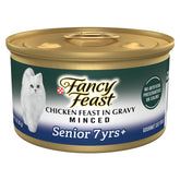 Fancy Feast senior front packaging showing high protein benefits