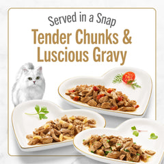 Fancy Feast twin pack snapped open indicating two easy single servings