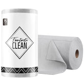Fantasticlean roll front packaging showing sheet count and grey color for convenience