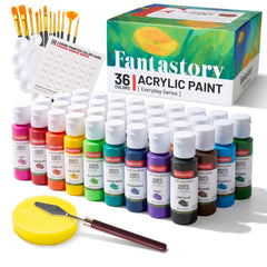 Fantastory front packaging showing full 36-color kit and included tools benefits ready-to-use