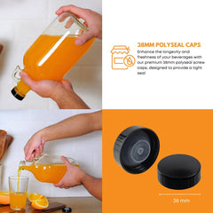 FastRack side profile showcasing clear glass body and wide mouth for easy filling