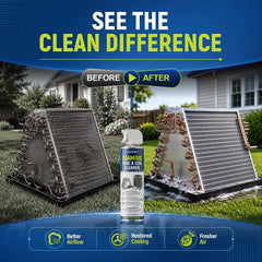 featrity spray on outdoor condenser unit aiding routine upkeep