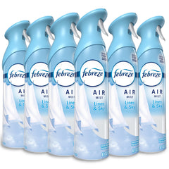 Febreze front pack of six cans showing value and fresh scent benefit