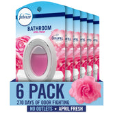 Febreze front packaging showing six-count Downy April Fresh scent benefits