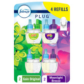 Febreze refill pack front showing Gain scents and lasting freshness benefit