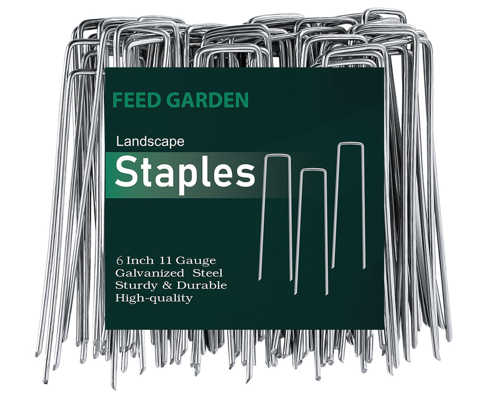FEED GARDEN front packaging showing 100-pack staples and quantity benefit