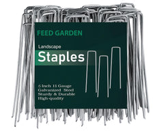 FEED GARDEN front packaging showing 100-pack staples and quantity benefit