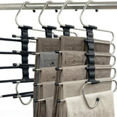 FeeraHozer front view of 5-tier hanger showing compact storage benefit