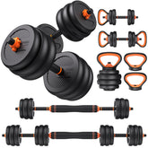 FEIERDUN adjustable dumbbell set front view showing compact 4-in-1 design and storage benefit
