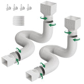 FEILAYDUN front view of both downspout extensions showing packaging and length benefit