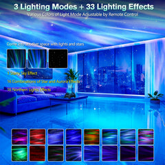 FEKTIK ceiling projection of stars and aurora creating atmosphere