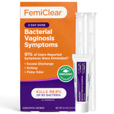 FemiClear front tube view showing compact 0.5 oz packaging and clear dosing