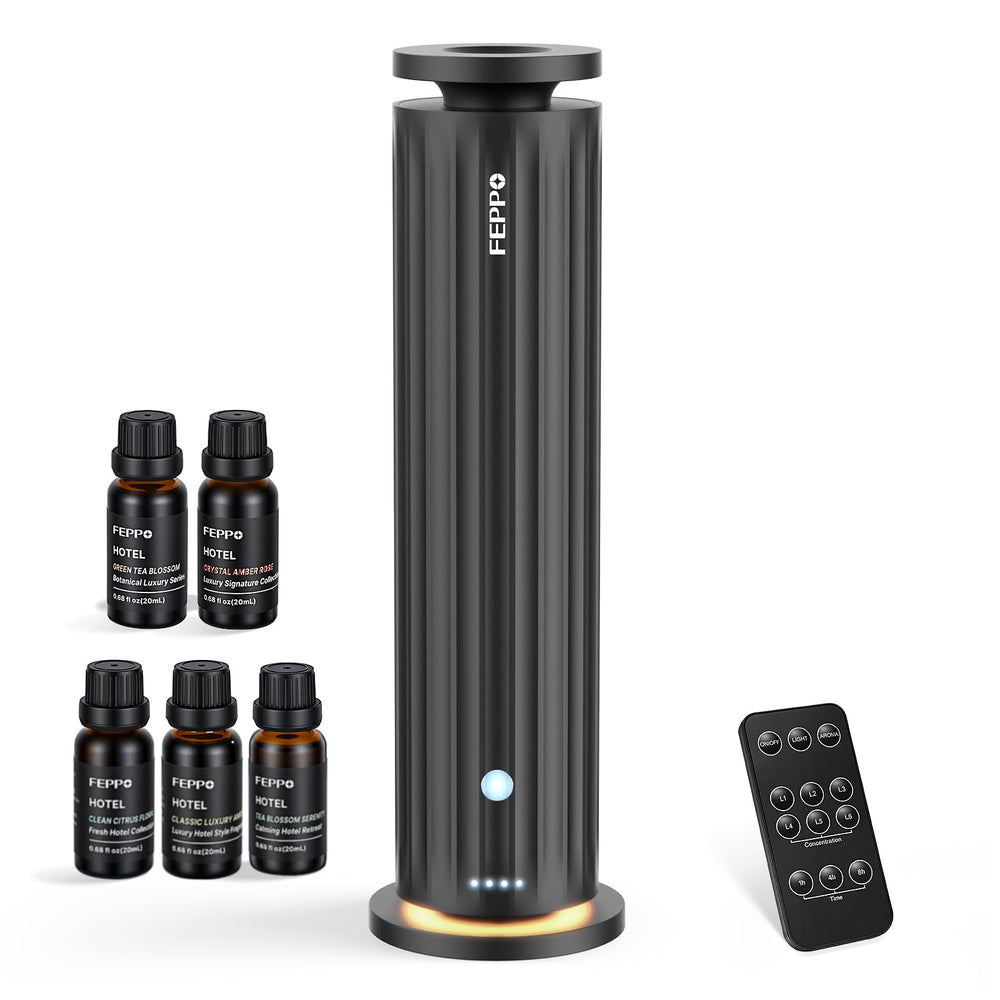 FEPPO diffuser front view showing sleek design and device benefits