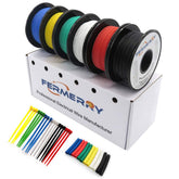 Fermerry front view of six color spools showing total 600 ft and tidy labeling for easy selection