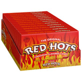 Ferrara Red Hots theater box front view shows bold packaging and easy grab convenience