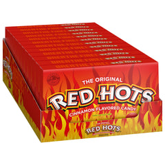 Ferrara Red Hots theater box front view shows bold packaging and easy grab convenience