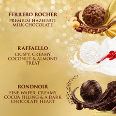 Ferrero Rocher close-up highlighting hazelnut milk chocolate and crunchy texture