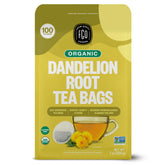 FGO front packaging showing organic roasted dandelion root tea benefits