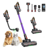 Fieety front view of stick vacuum showing compact design and strong cleaning