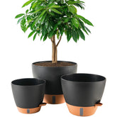 Fielda front view 12-inch planter showing modern shape and neutral color benefit