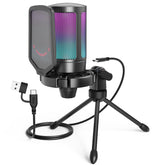 FIFINE AmpliGame A6V front view showing microphone design and clear voice capture benefit