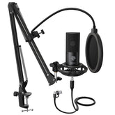 FIFINE T669 front view showing microphone and stand for clear recordings