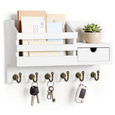FifthQuarter front view of wall-mounted organizer showing hooks and mail slot for quick access