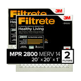 Filtrete front packaging showing size and MPR 2800 benefit high efficiency