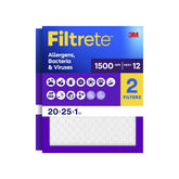 Filtrete front packaging showing size and MPR 1500 benefit
