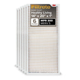 Filtrete front packaging showing six-pack and size for easy purchasing benefit
