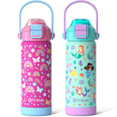 Fimibuke front view showing bottle and pattern, encourages kid hydration