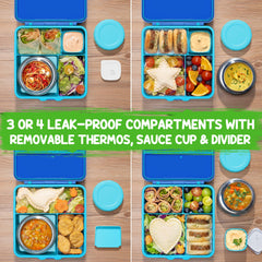 Fimibuke included utensils and sauce cup organized for on-the-go meals