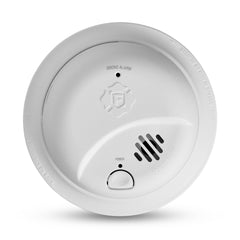 First Alert front view of packaged alarm showing compact design and easy-install benefit