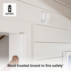 First Alert test/silence button detail demonstrating quick functional checks and convenience