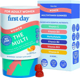 FIRST DAY front packaging showing bottle and branding, clear daily support