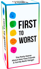 FIRST TO WORST front box showing game title and playful design, inviting parties